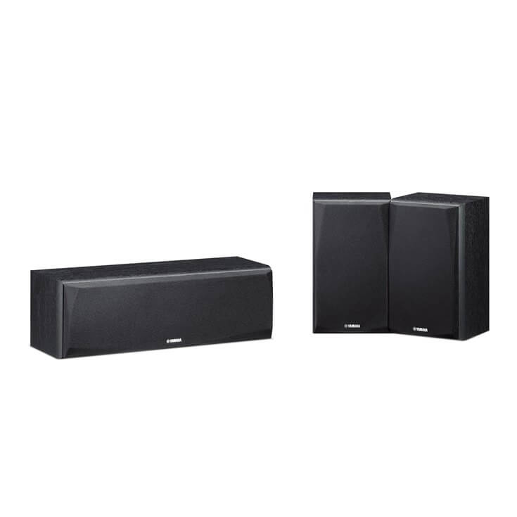 Paquete de 2 altavoces sonido envolvente y un central.